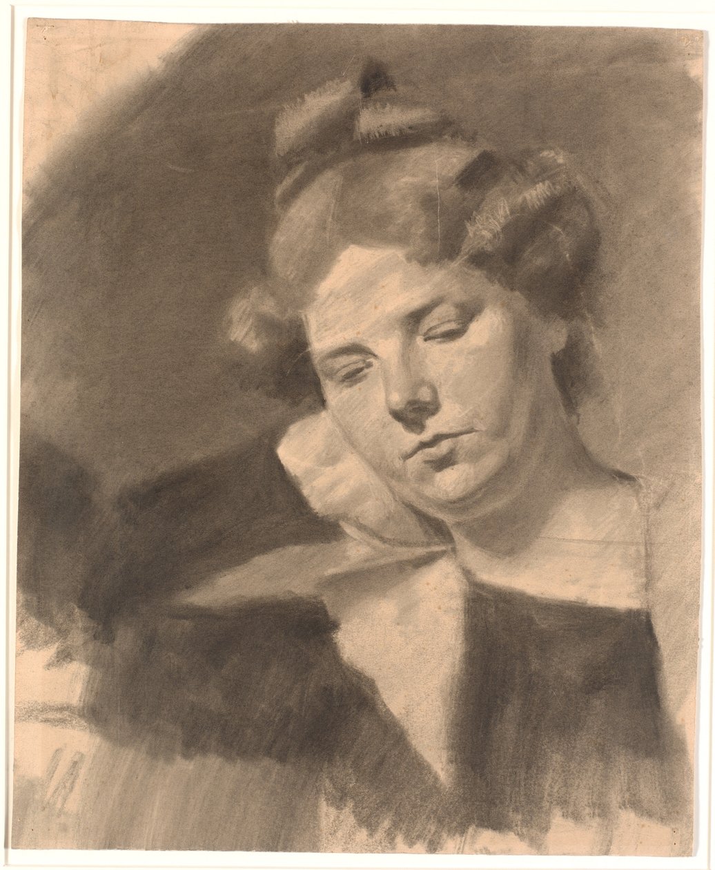 Portrett av Kathrine (Ketty) Mathilde Antonia Nielsen, født Rask. (f. 1878, m.m. billedhuggeren Kai Nielsen i første ekteskap.) av Oluf Hartmann