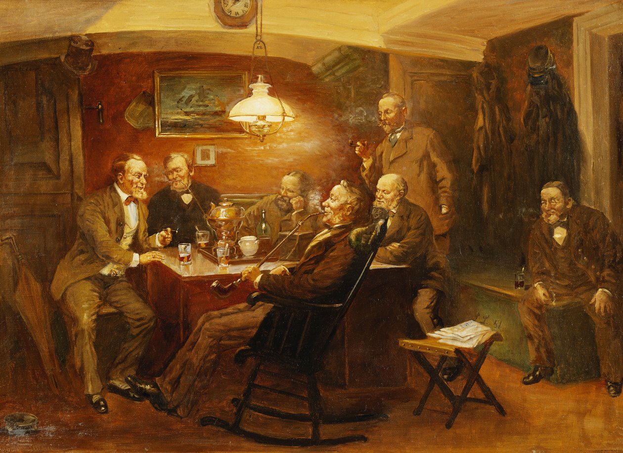Den gode historien (olje på lerret) av Oluf Simony Jensen