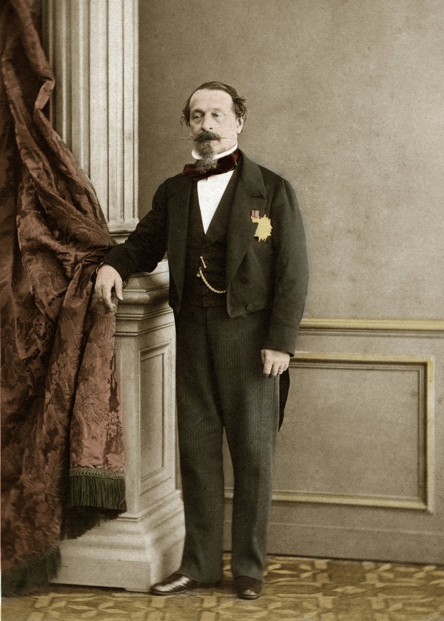 Portrett av Napoleon III av Olympe Aguado de las Marismas (1827-1894) - senere fargelegging av Olympe Aguado