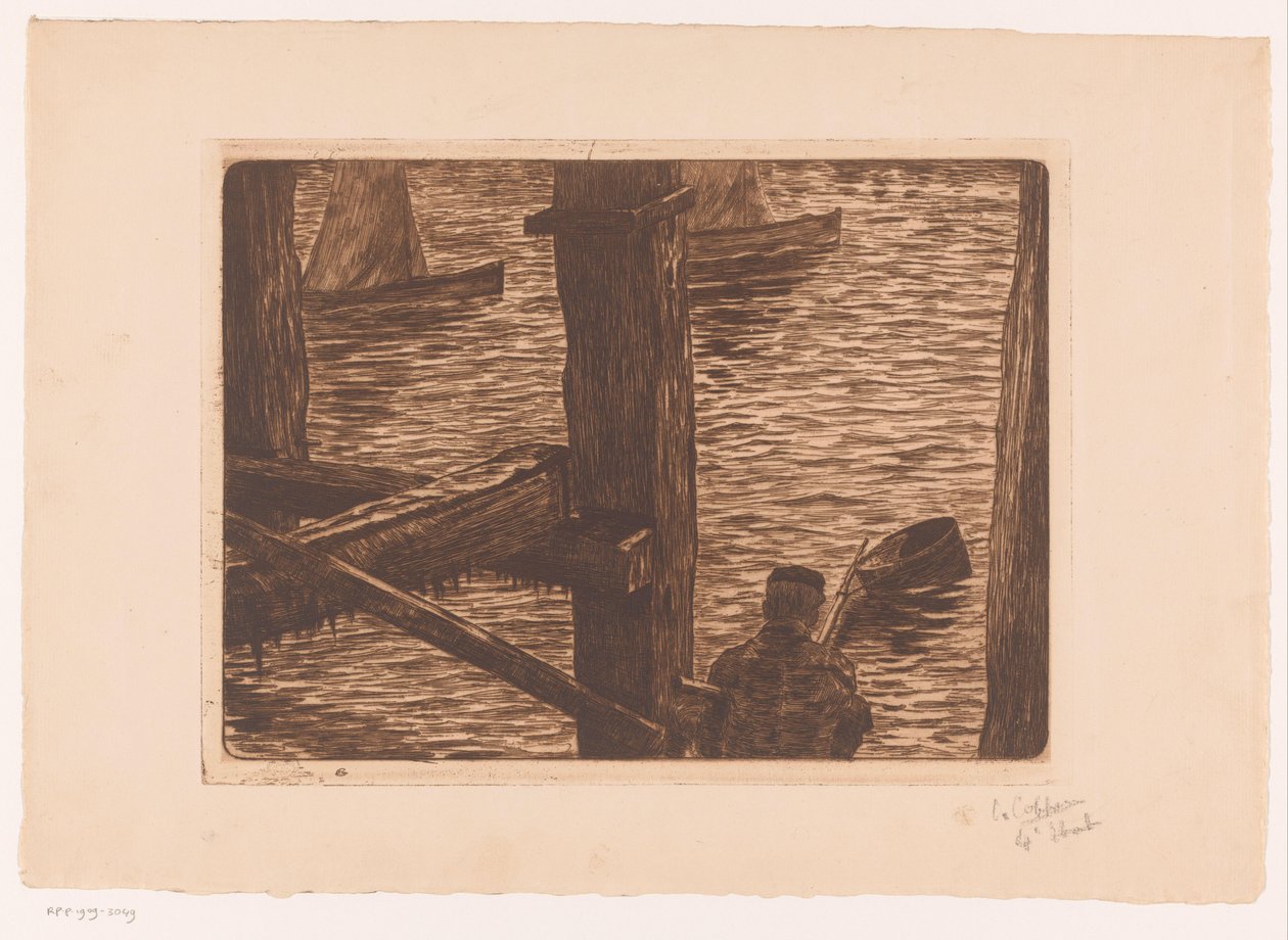 Fisker mellom stangarbeidet av Omer Coppens (signed by artist)