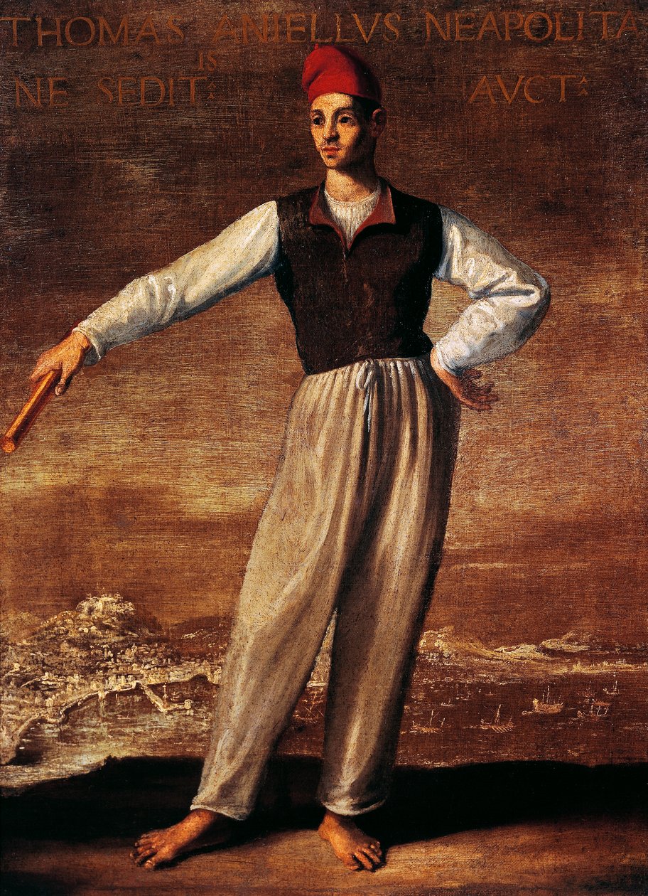 Portrett av Tommaso Aniello d#39;Amalfi (Napoli av Onofrio Palumbo