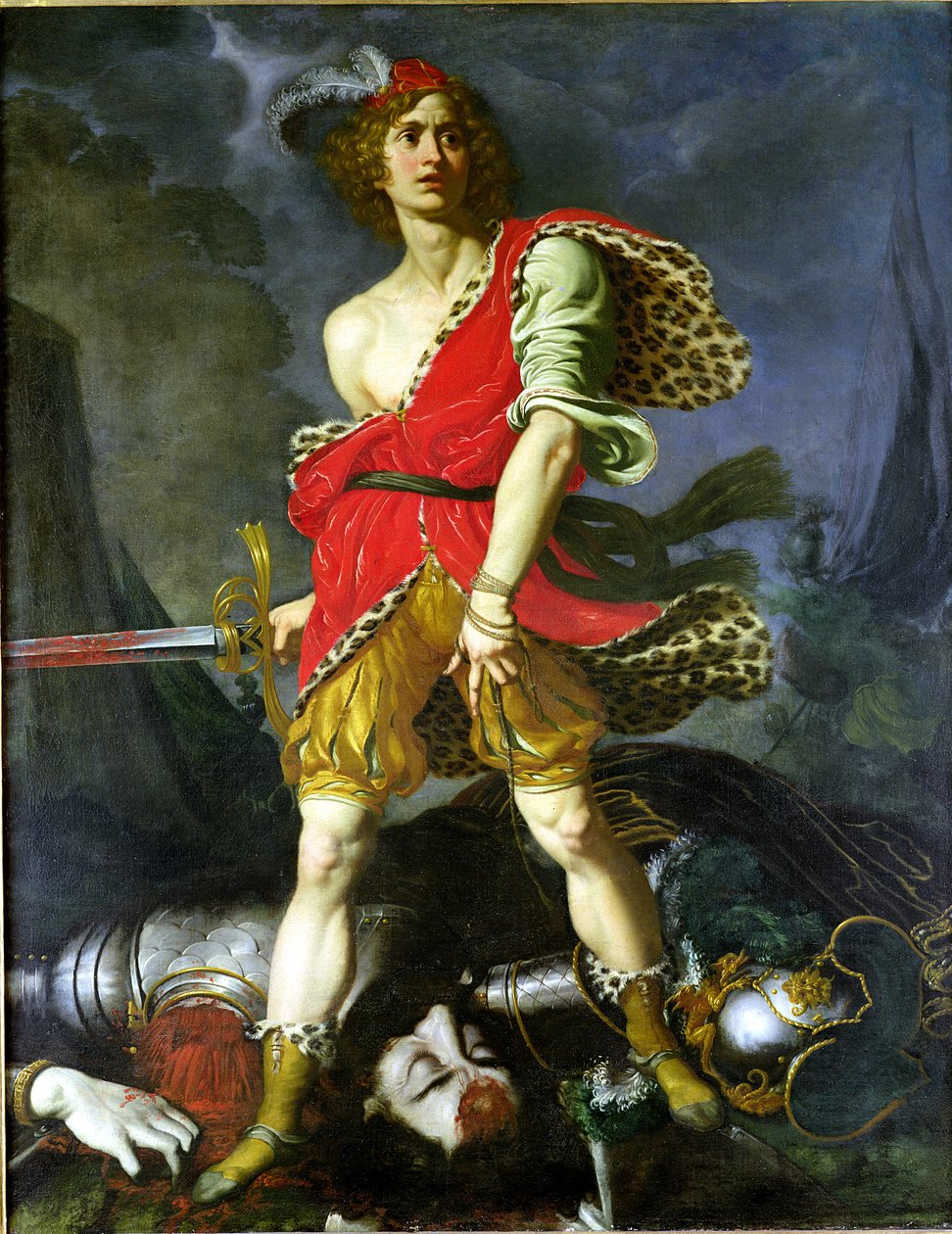 David og Goliat (olje på lerret) av Onorio Marinari