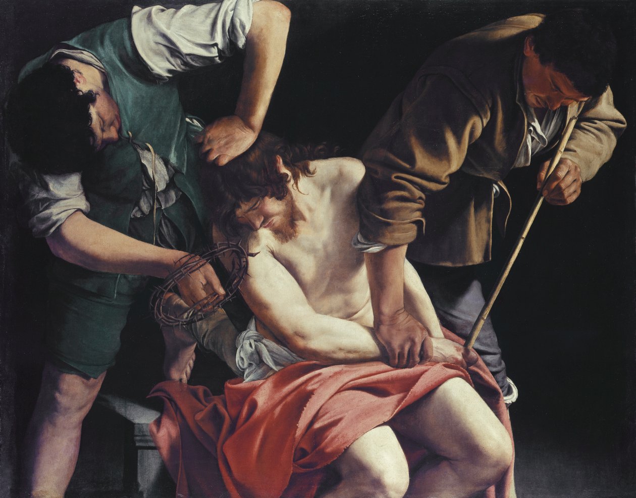 Kristus blir kronet med torner av Orazio Gentileschi