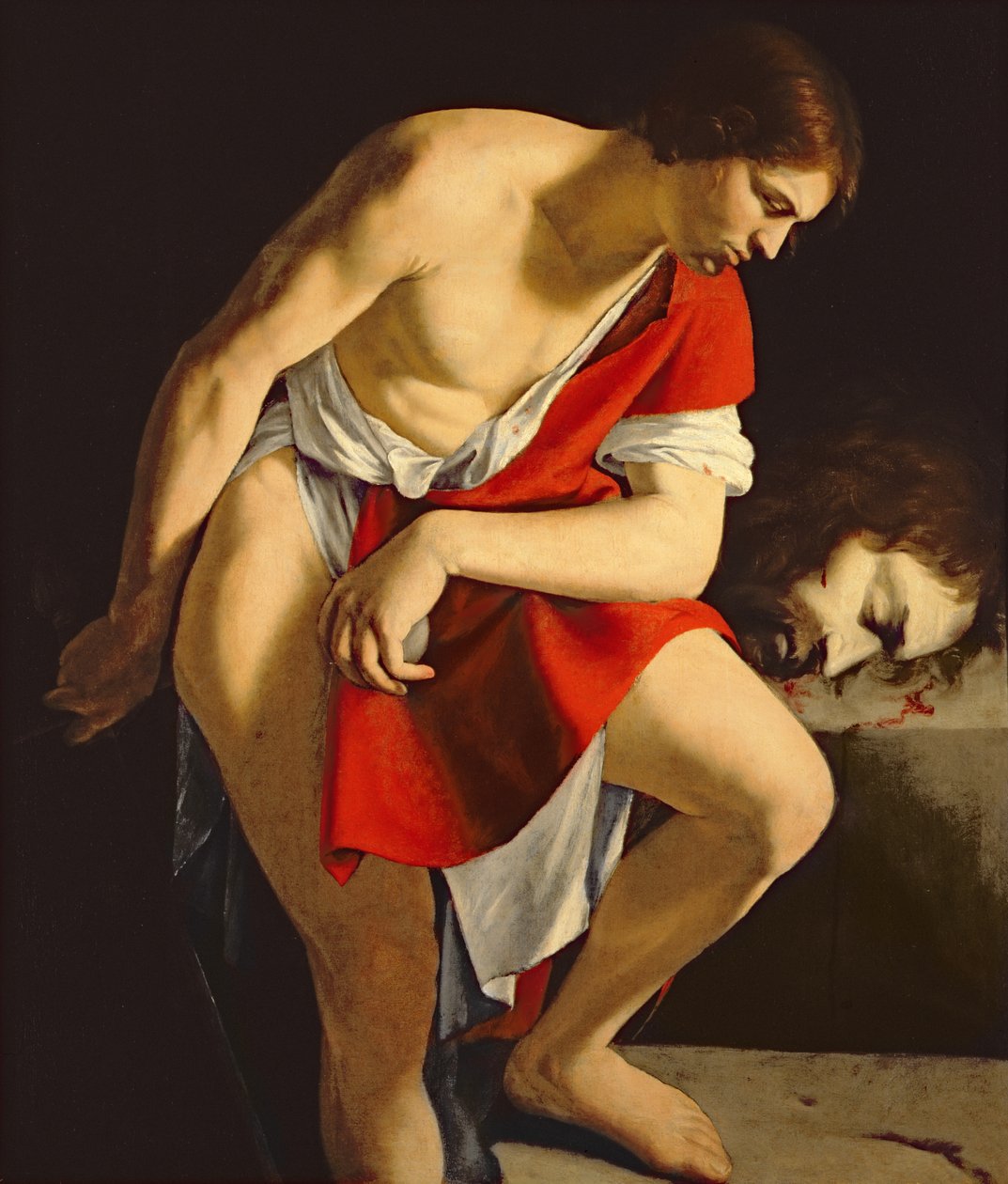 David tenker på hodet til Goliat av Orazio Gentileschi