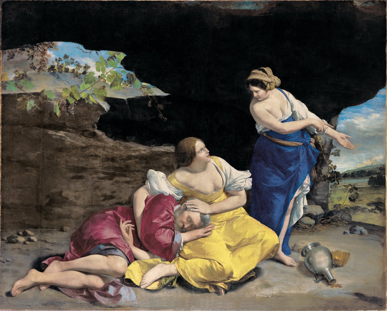Lot og hans døtre av Orazio Gentileschi