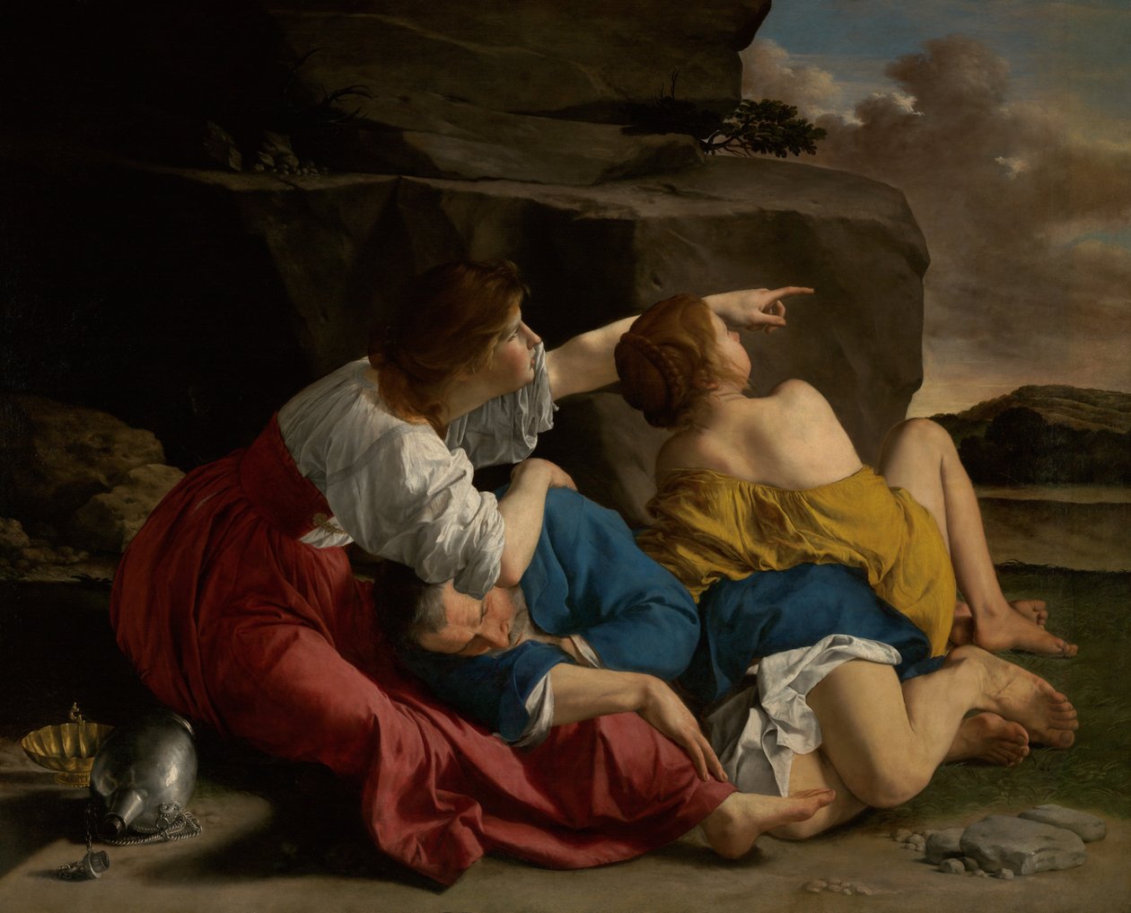 Lot og hans døtre av Orazio Gentileschi