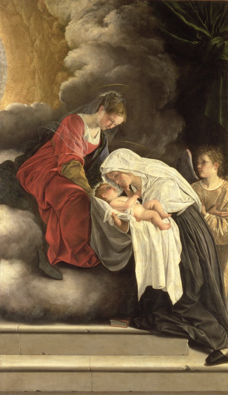 Madonna og barn med St. Frances av Roma av Orazio Gentileschi