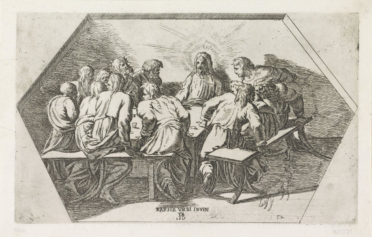 Siste måltid Malerier i Raphaels Loggia (serietittel) av Orazio Borgianni