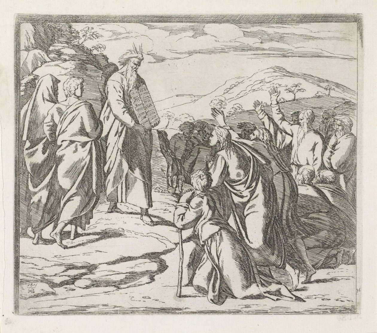 Moses viser lovens tabeller Malerier i Raphaels Loggia (serietittel) av Orazio Borgianni