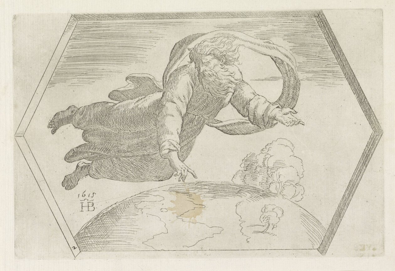 Skapelsen av himmel og jord Malerier i Raphaels Loggia (serietittel) av Orazio Borgianni