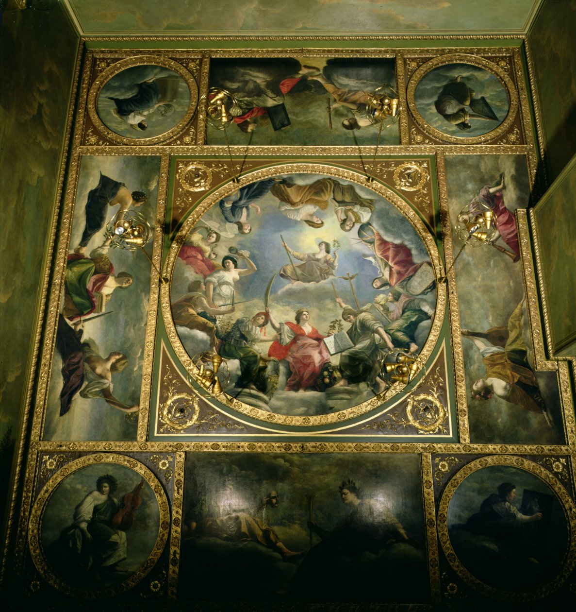 Arts and Sciences, 1636 (opprinnelig malt for dronningens hus i Greenwich, men fjernet derfra av hertuginnen av Marlborough med tillatelse fra dronning Anne) av Orazio Gentileschi