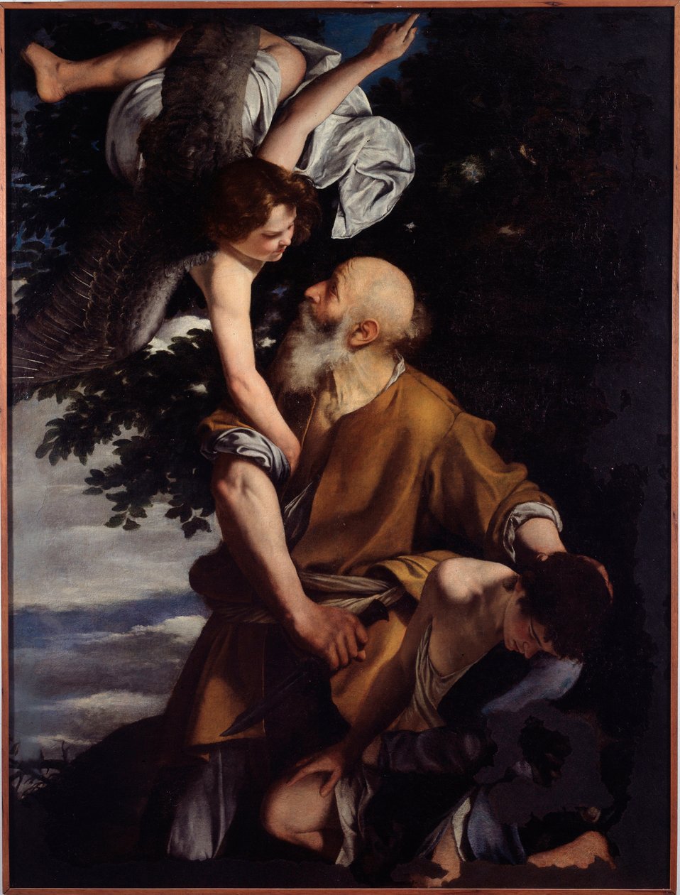 Binding av Isaac (olje på lerret av Orazio Gentileschi