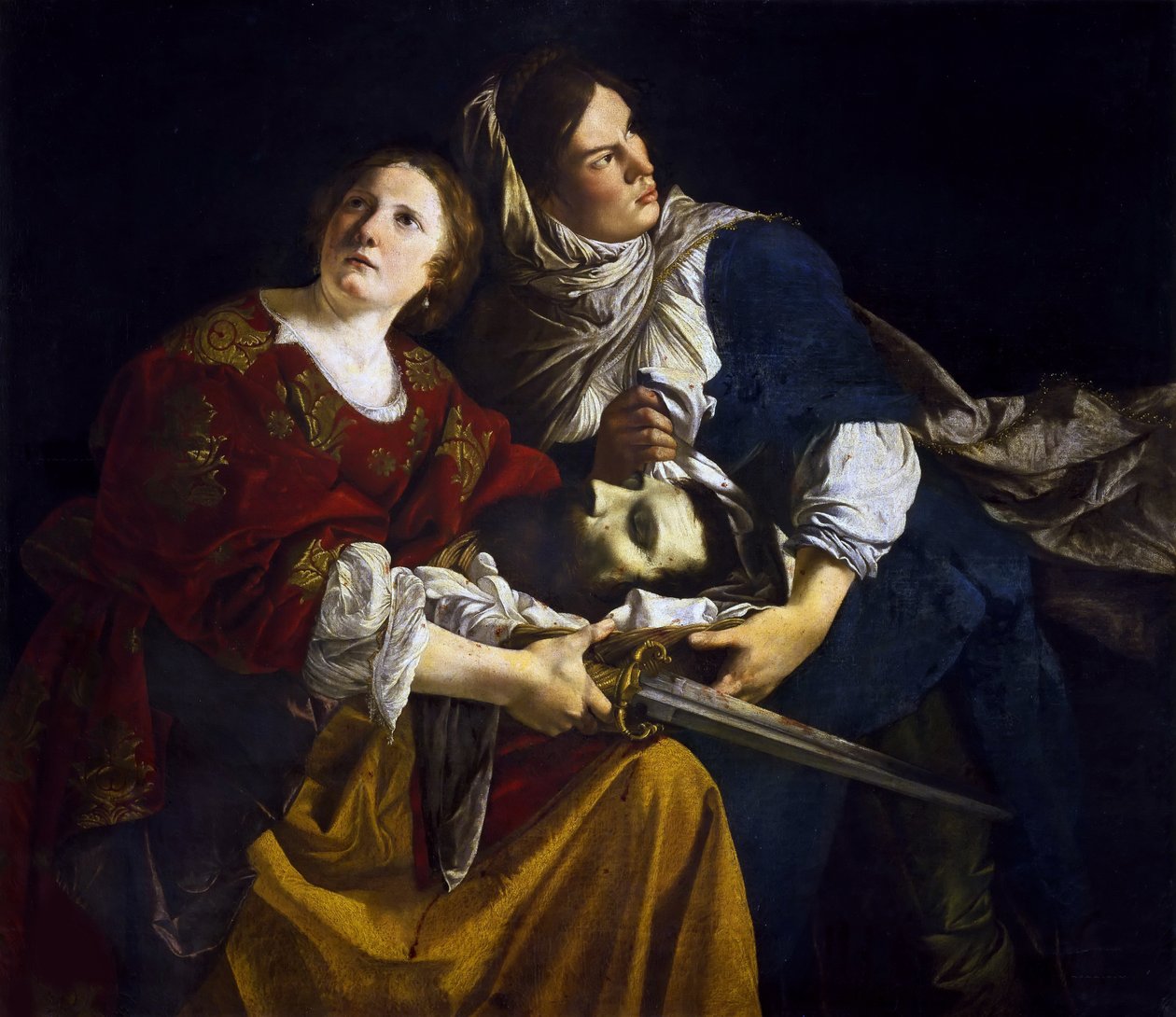 Judith og hennes tjenestepike med hodet av Holofernes, ca. 1610. av Orazio Gentileschi