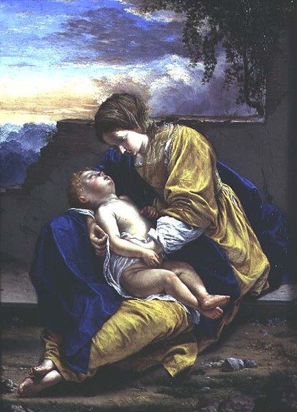 Madonna og barn av Orazio Gentileschi