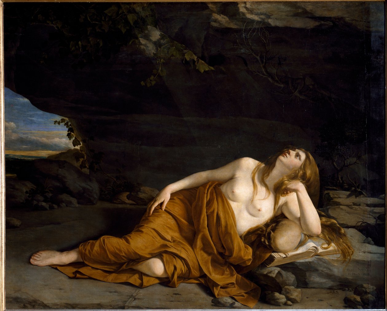 Mary Magdalene penitent (olje på lerret av Orazio Gentileschi