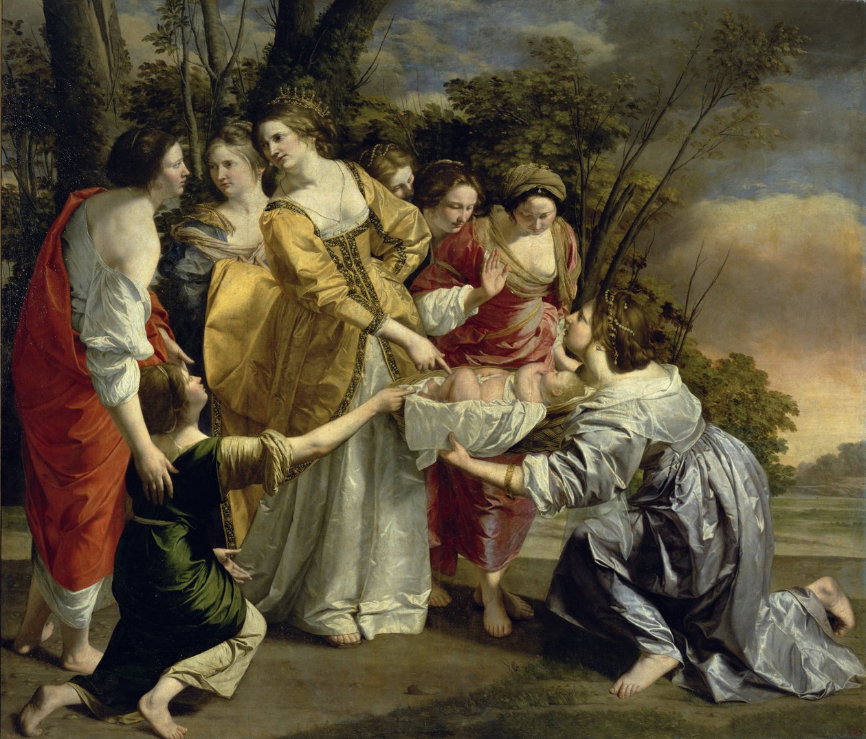 Moses reddet fra Nilen, ca. 1630 (olje på lerret) av Orazio Gentileschi