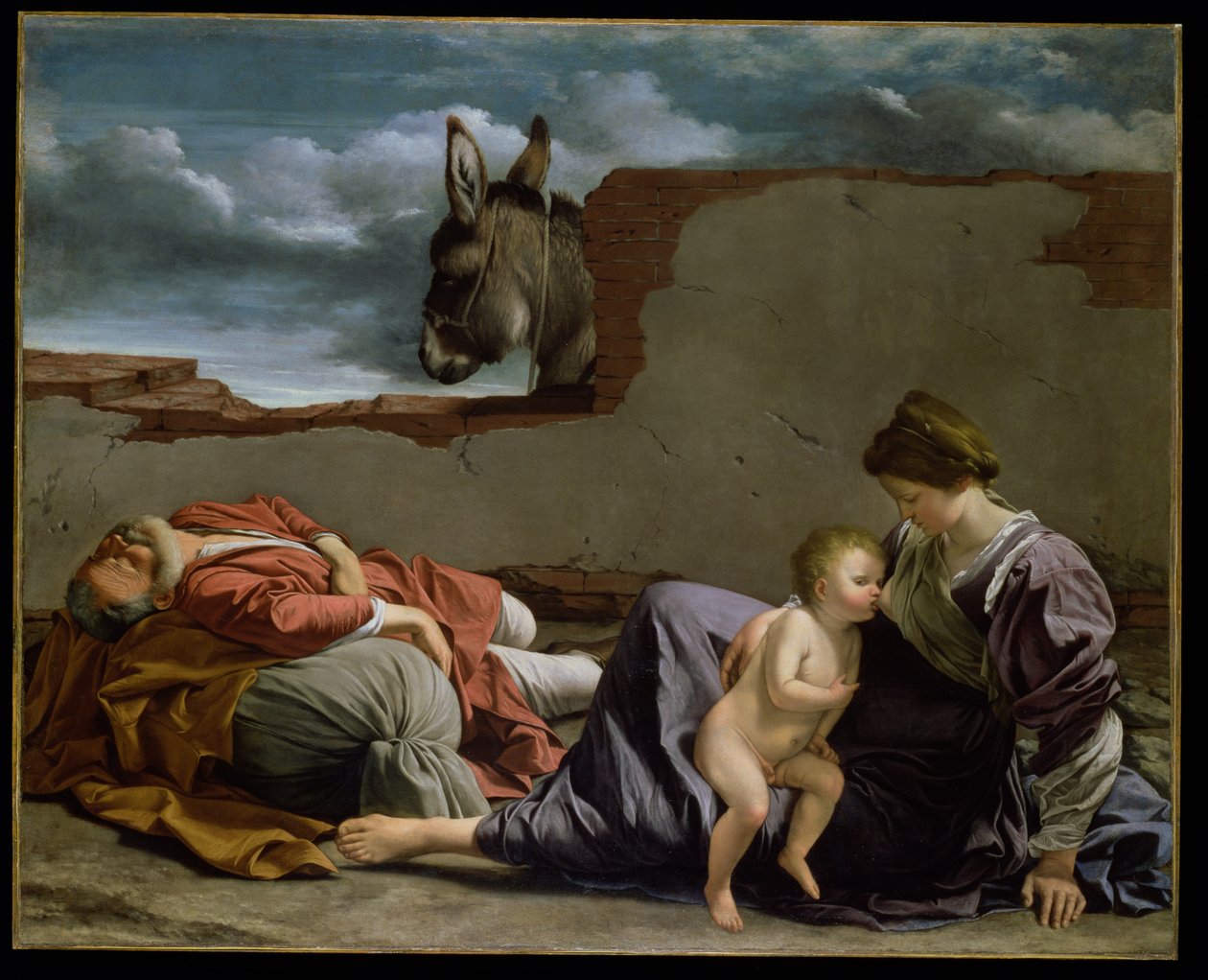 Hvil på flukten til Egypt, 1615-1621 av Orazio Gentileschi