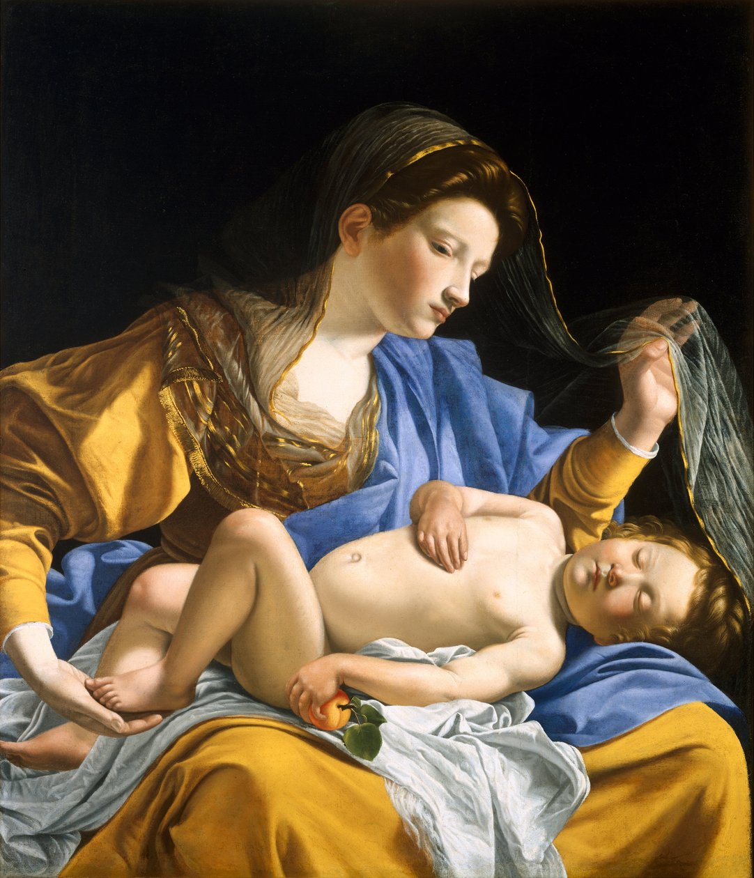 Jomfruen med det sovende Kristusbarnet av Orazio Gentileschi