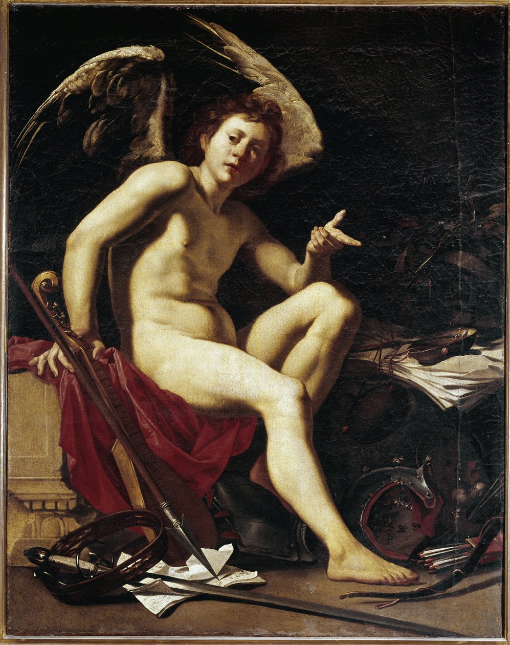 Victorious love - Victorious love - Maleri av Orazio Riminaldi (1486-1630) av Orazio Riminaldi