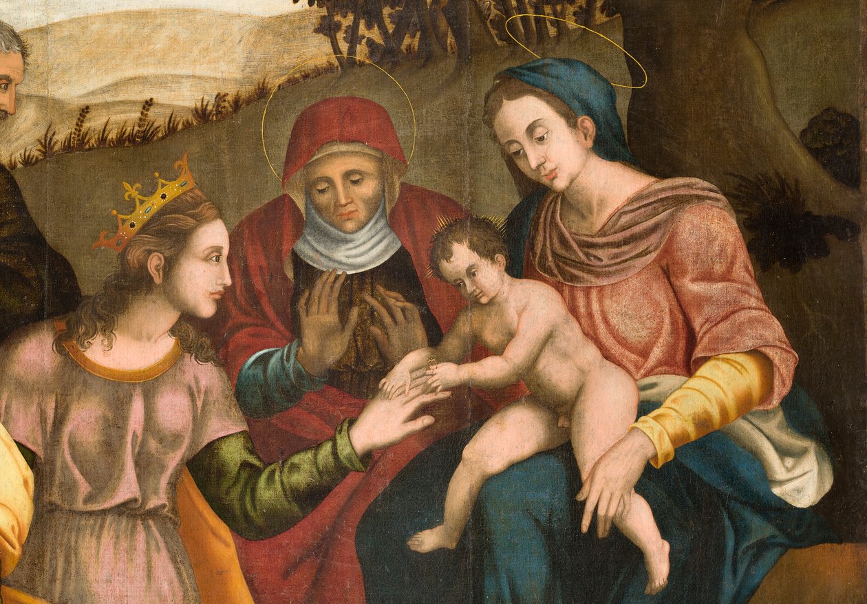 Ekteskapet til St. Catherine, detalj av Orazio da Spinazzola Iacobetta