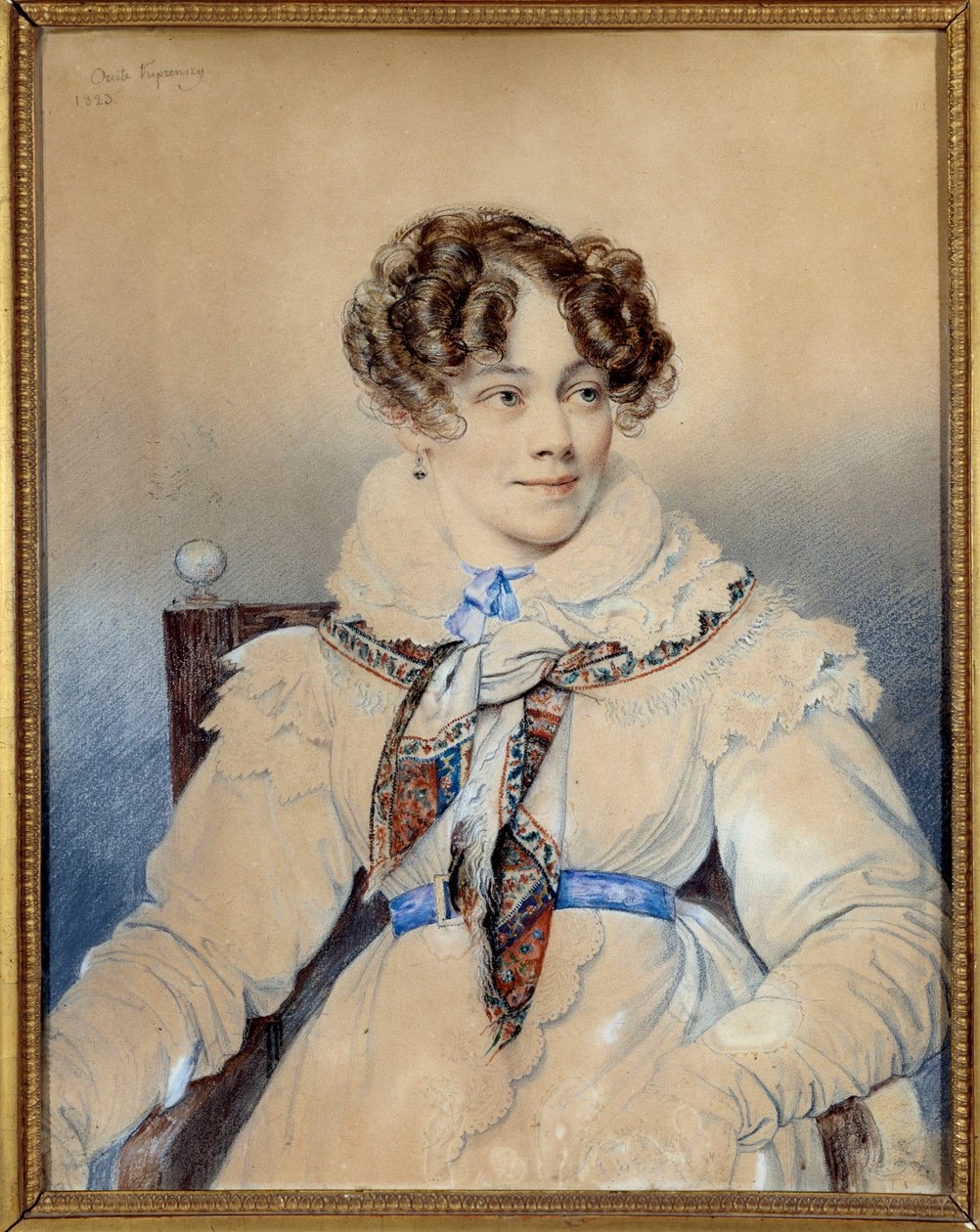 Portrett av forfatteren Sophie Rostopchine (1799-1874), grevinne av Segur Tegning av Orest Adamovich Kiprensky (Kiprenski) (1778-1836) av Orest Adamovich Kiprensky
