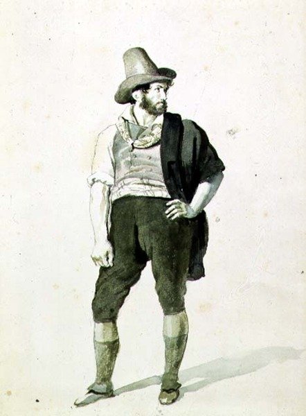 Den unge italieneren, ca. 1834 (akvarell) av Orest Adamovich Kiprensky