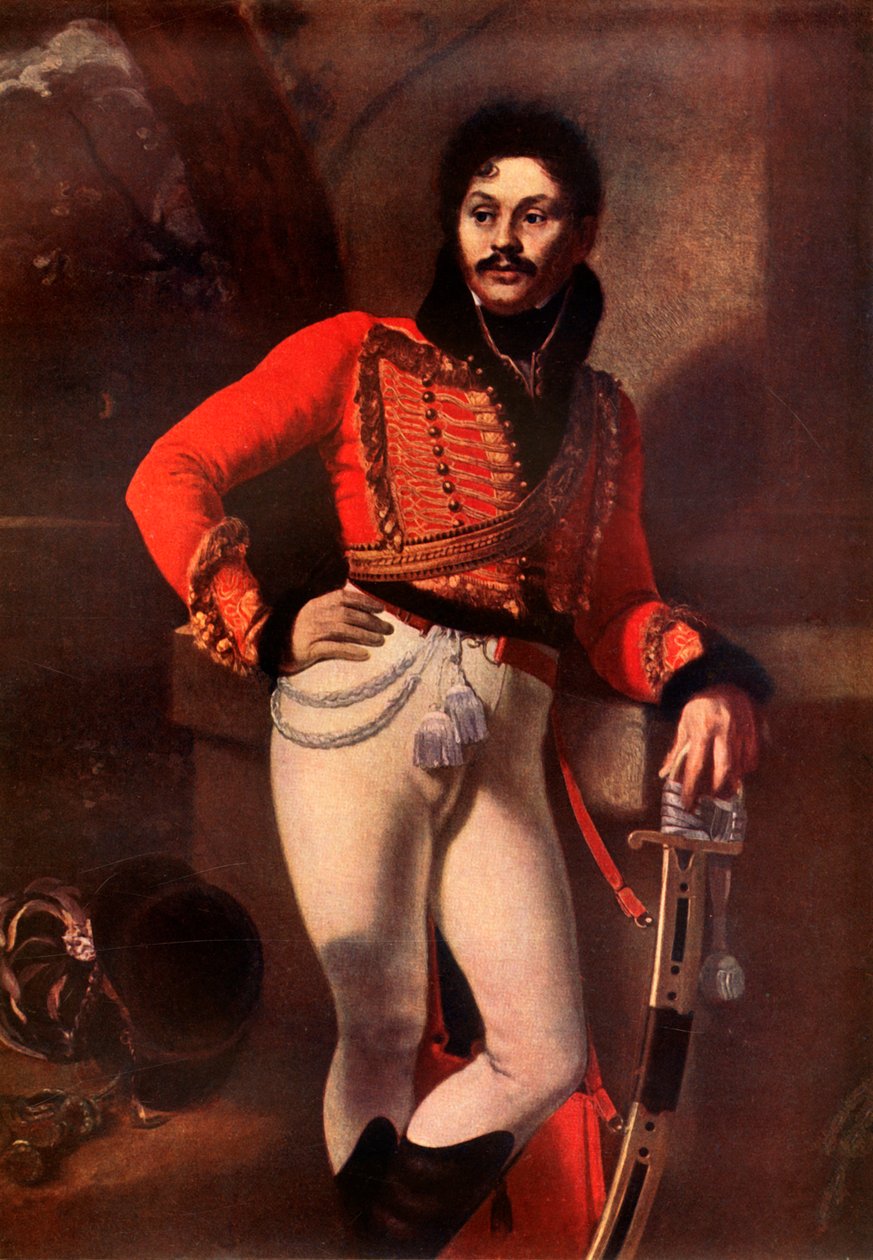 Portrett av Denis Davydov, c1811, 1939. av Orest Adamovich Kiprensky