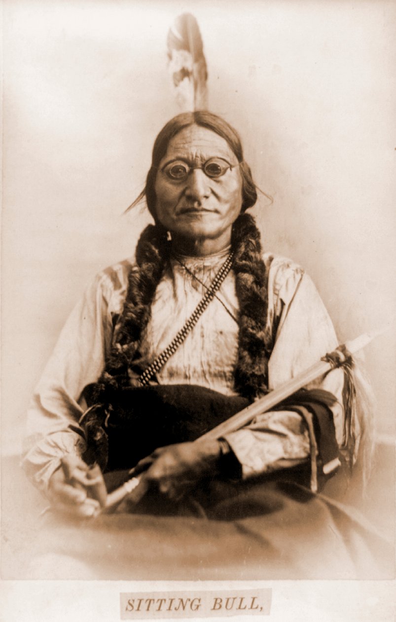 Portrett av Sitting Bull med Calumet av Orlando Scott Goff