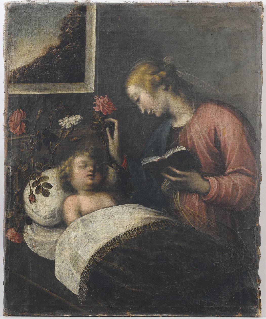 Madonna og barnet (olje på lerret) av Orsola Maddalena Caccia