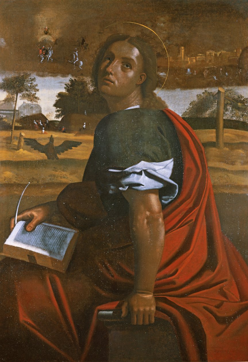 Evangelisten Johannes på Patmos av Ortolano