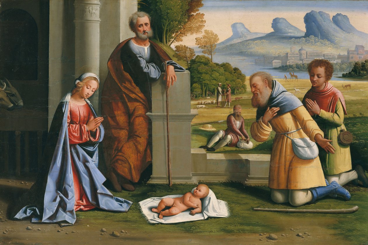 Hyrdenes tilbedelse, ca. 1530 av Ortolano