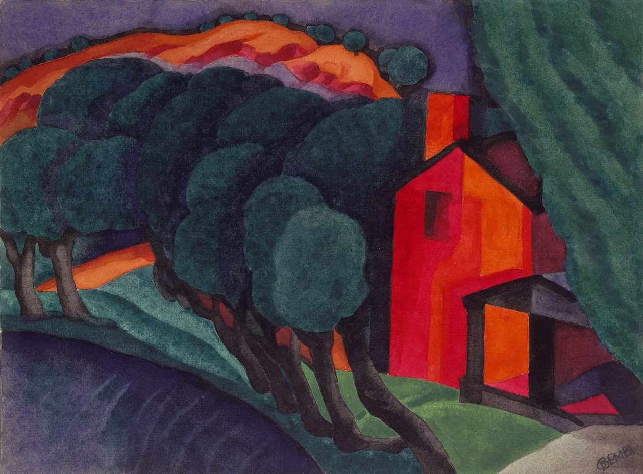 Glødende natt, 1924 av Oscar Florianus Bluemner