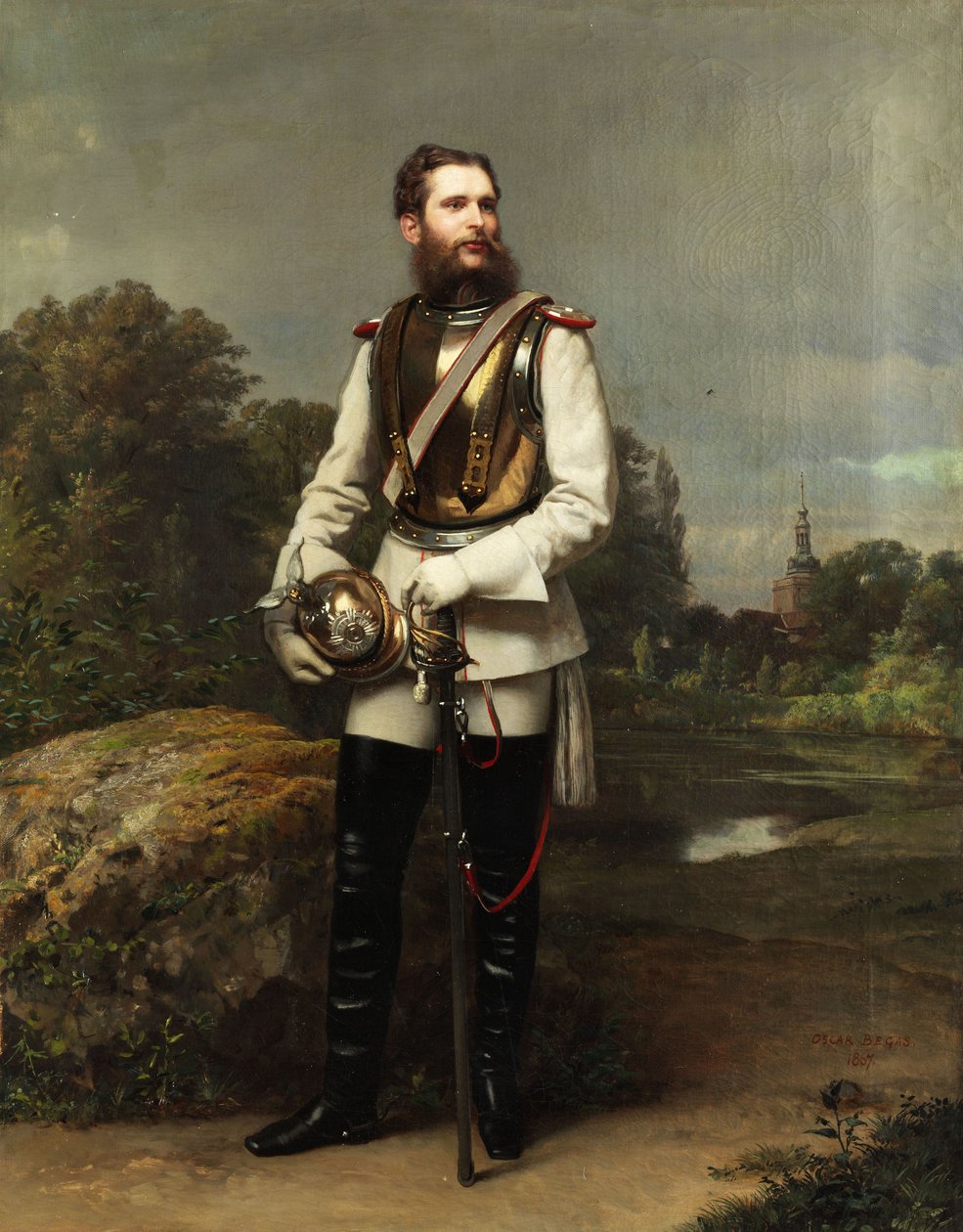 Kronprins Friedrich Wilhelm av Preussen. Signert og datert "OSCAR BEGAS 1867" på vei nede til høyre av Oscar Begas