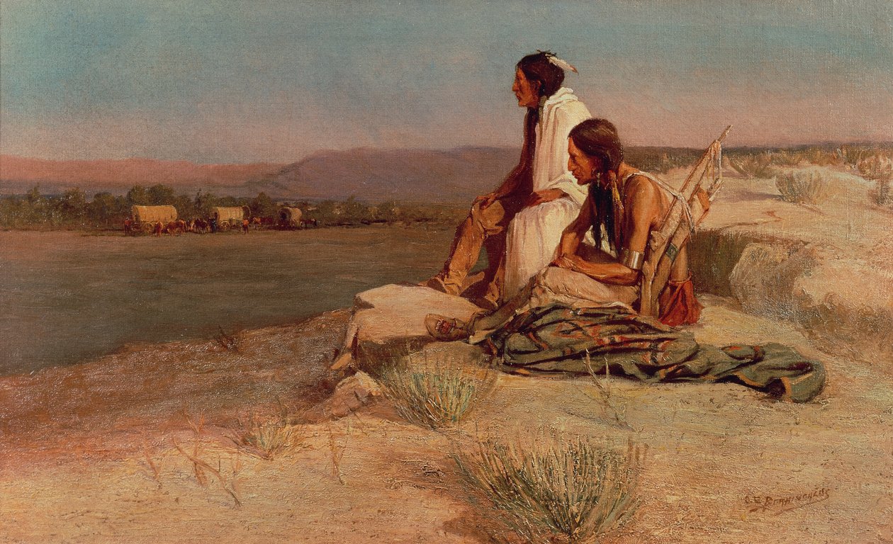 Ser på vogntoget (olje på lerret) av Oscar Edward Berninghaus