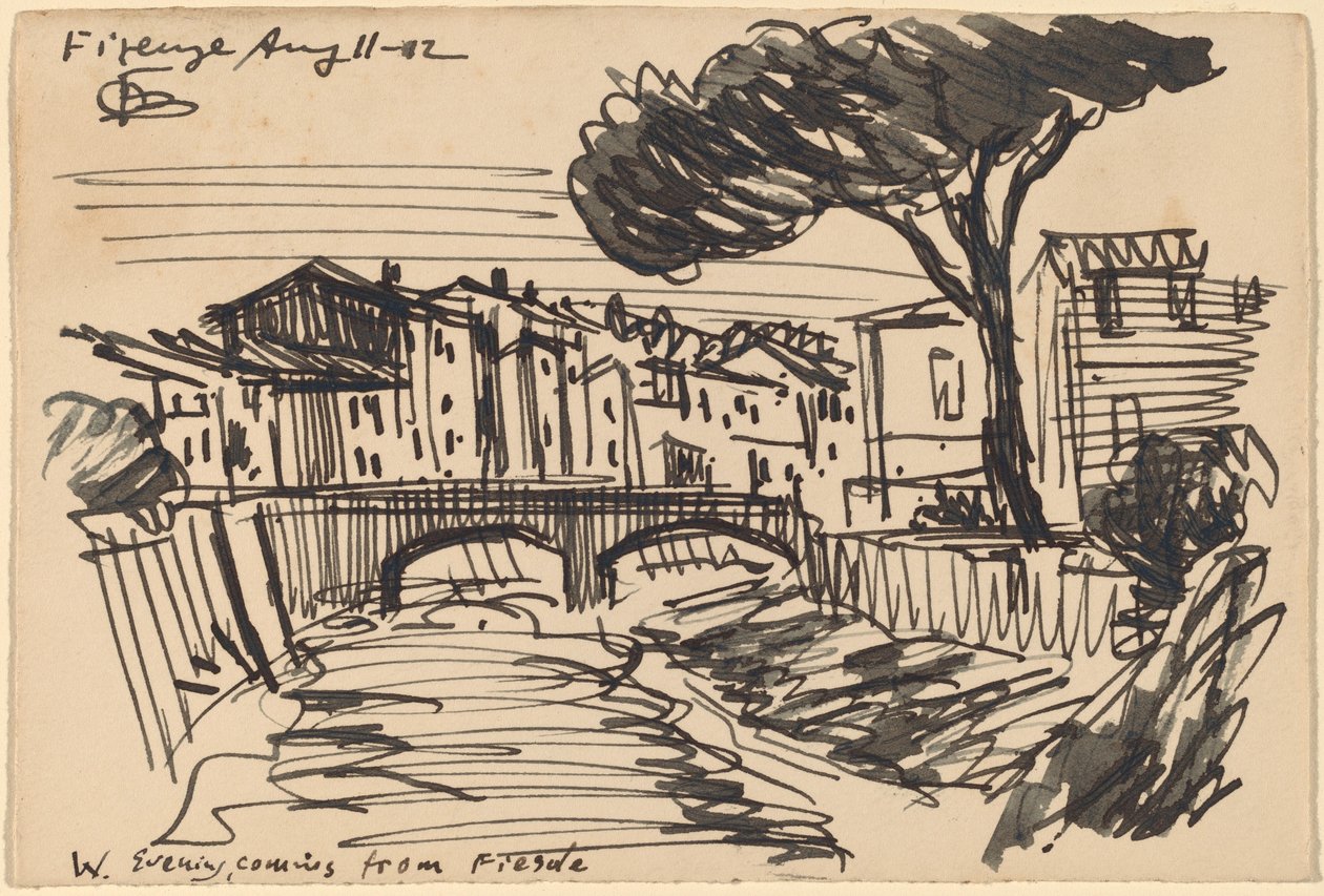 Arno om kvelden, Firenze av Oscar F. Bluemner