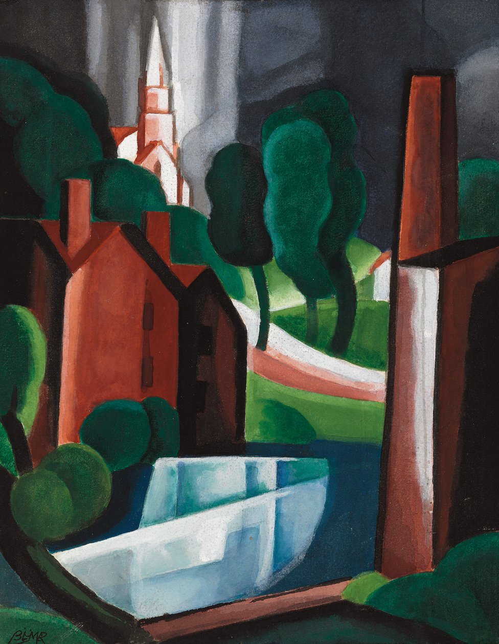 New Hampshire Town av Oscar Florianus Bluemner