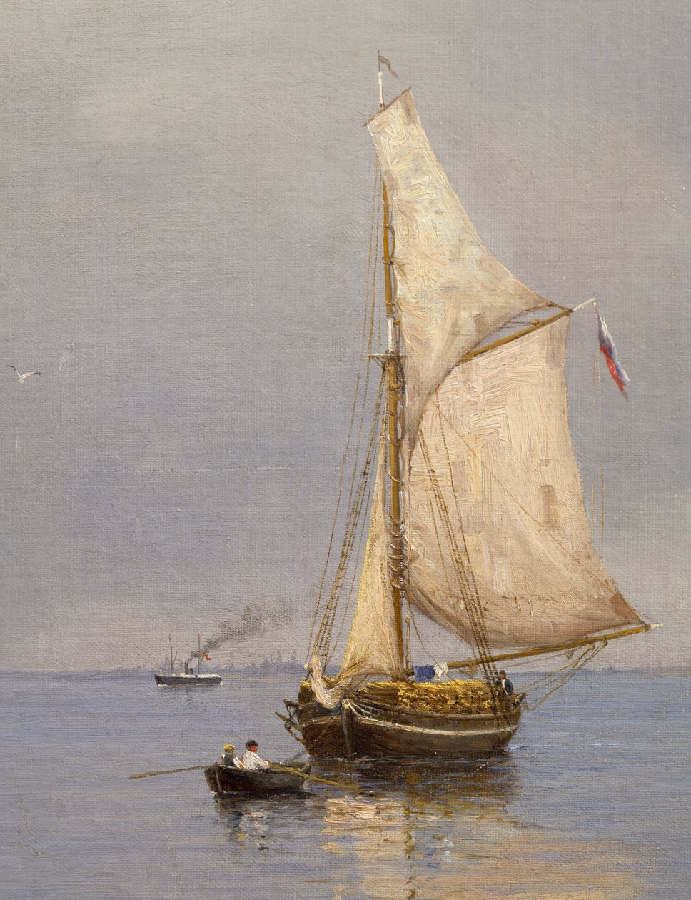 Sommerdag utenfor havnen av Oscar Kleineh (1846-1919), Finland av Oscar Kleineh