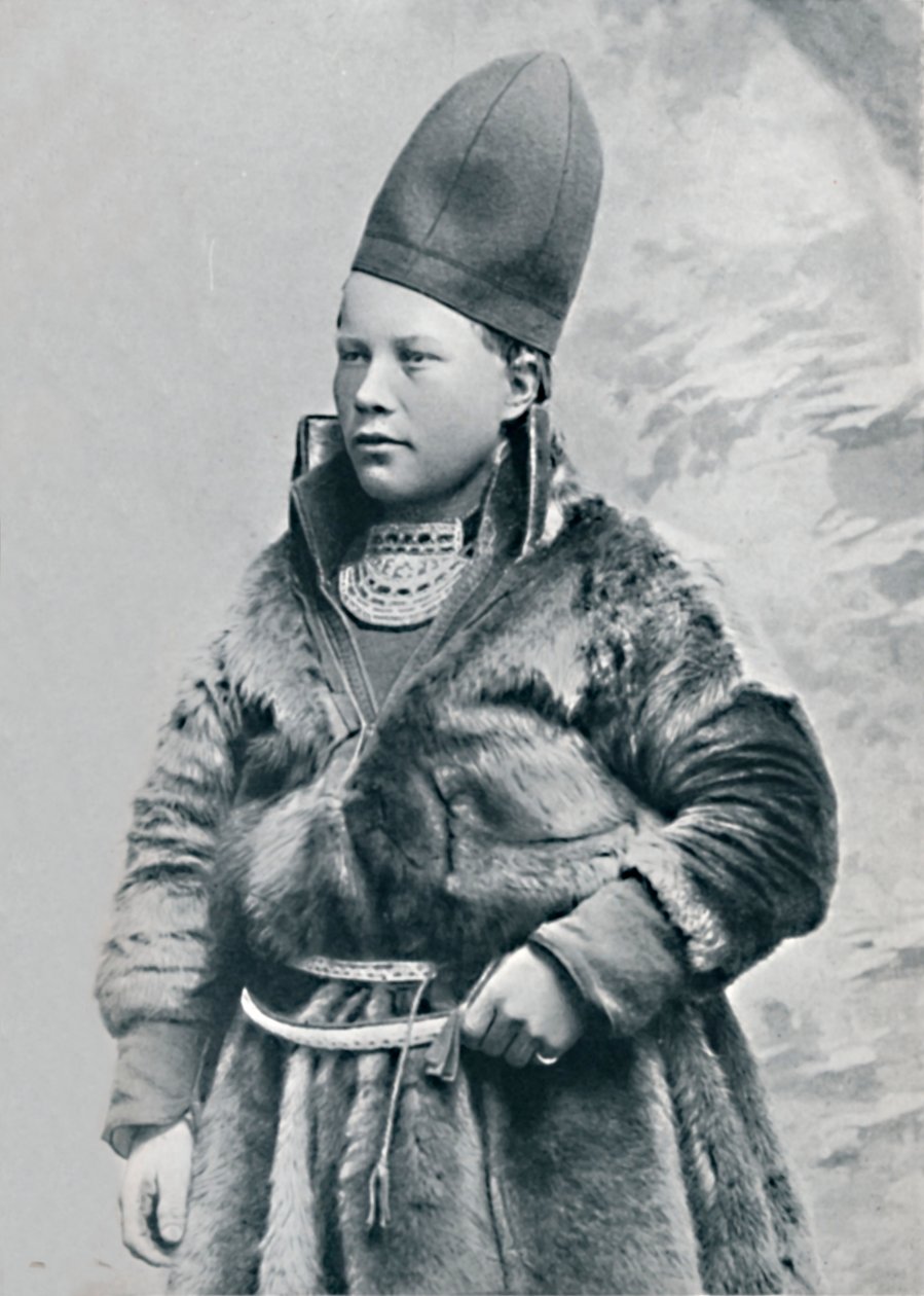 En ung Lapplander i vinterdrakt, 1912 av Oscar Olsson
