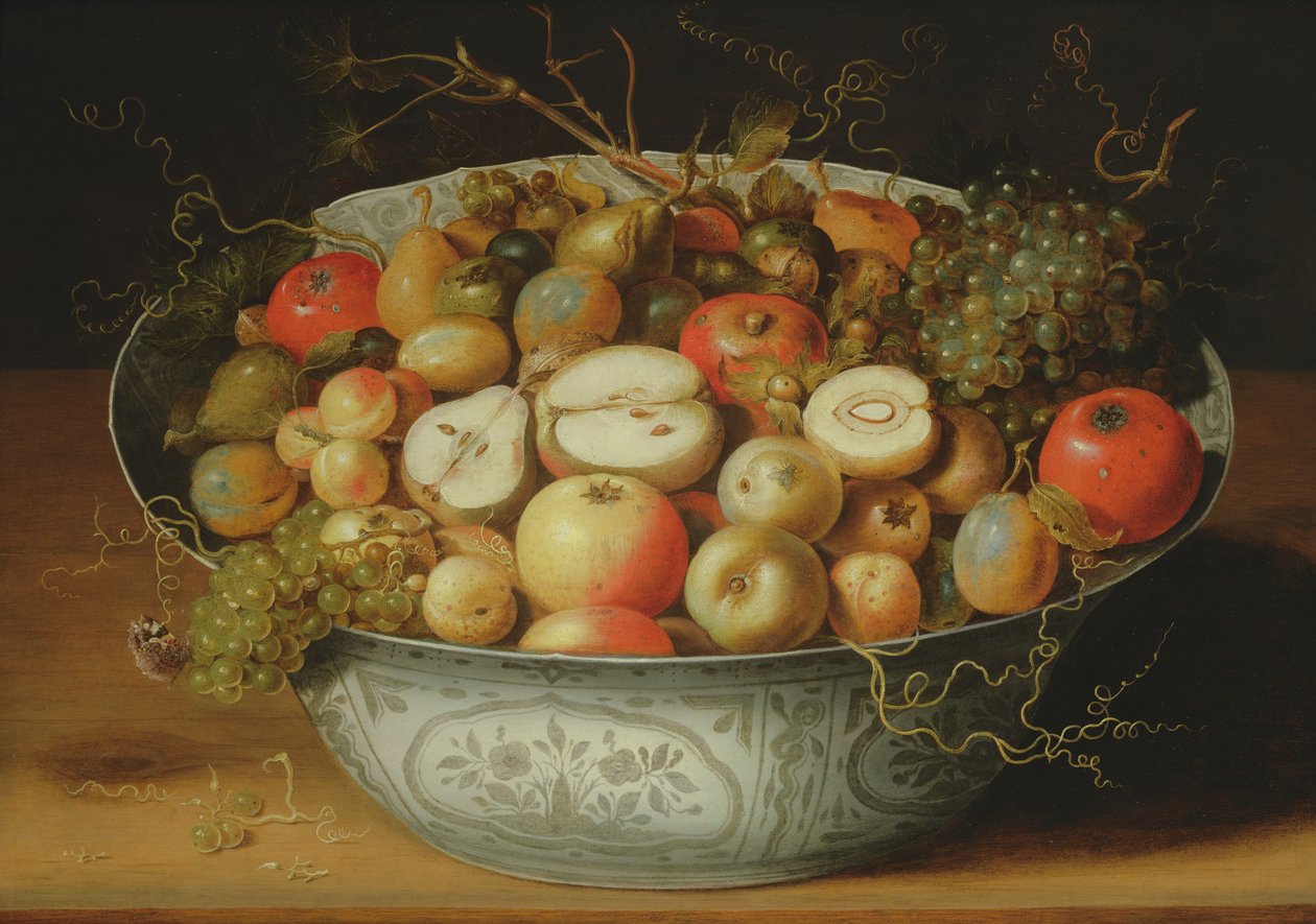 Stilleben av frukt i en porselensskål av Osias the Elder Beert