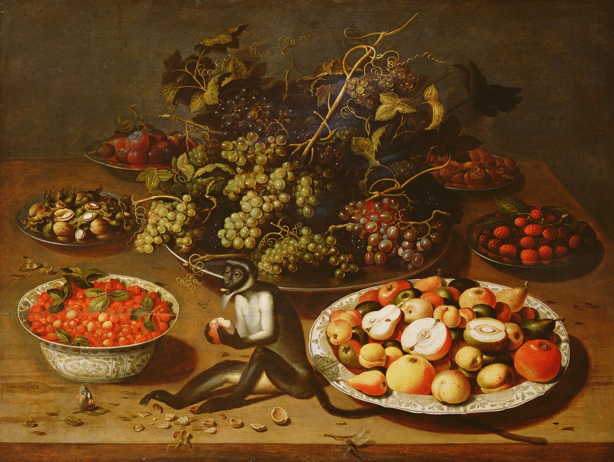 Stilleben med ape av Osias the Elder Beert