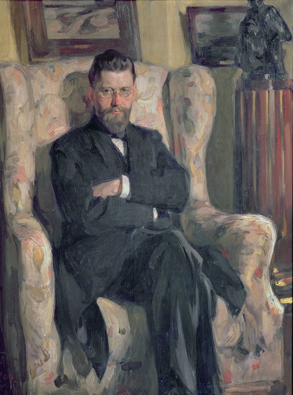 Portrett av samleren Alexei A. Bakhrushin (1865-1929) 1904 av Osip Emmanuilovich Braz
