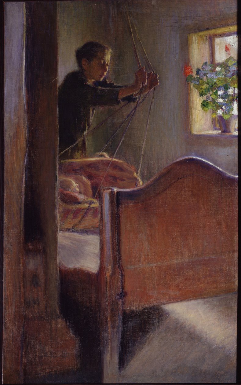 ""Vuggen"" Maleri av Osip Braz (1872-1936) 1894 State Art Museum, Odessa av Osip Emmanuilovich Braz