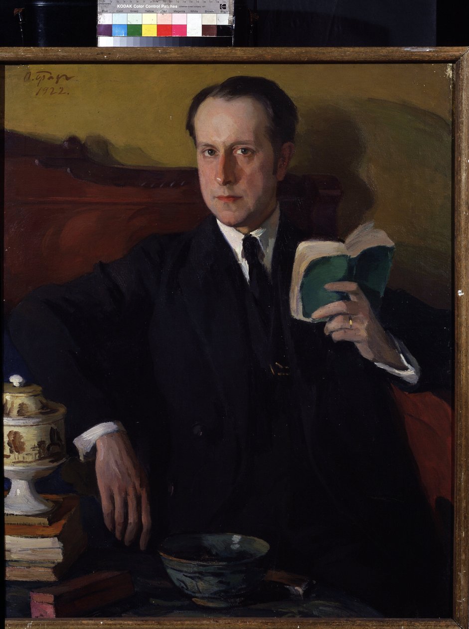 ""Portrett av den litauiske kunstneren Mstislav Dobuzhinsky (Dobujinsky) (1875-1957)"" Maleri av Osip Emmanuilovich Braz (1872-1936) 1922 Museum of Private Collections i A. Pushkin Museum of Fine Arts, Moskva av Osip Emmanuilovich Braz
