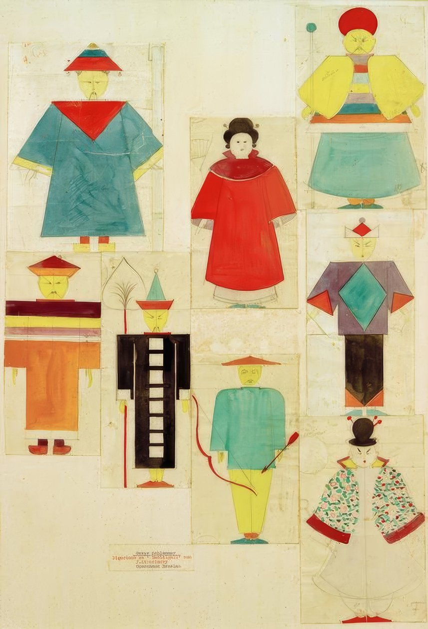 8 figurer av nattergalen av Oskar Schlemmer