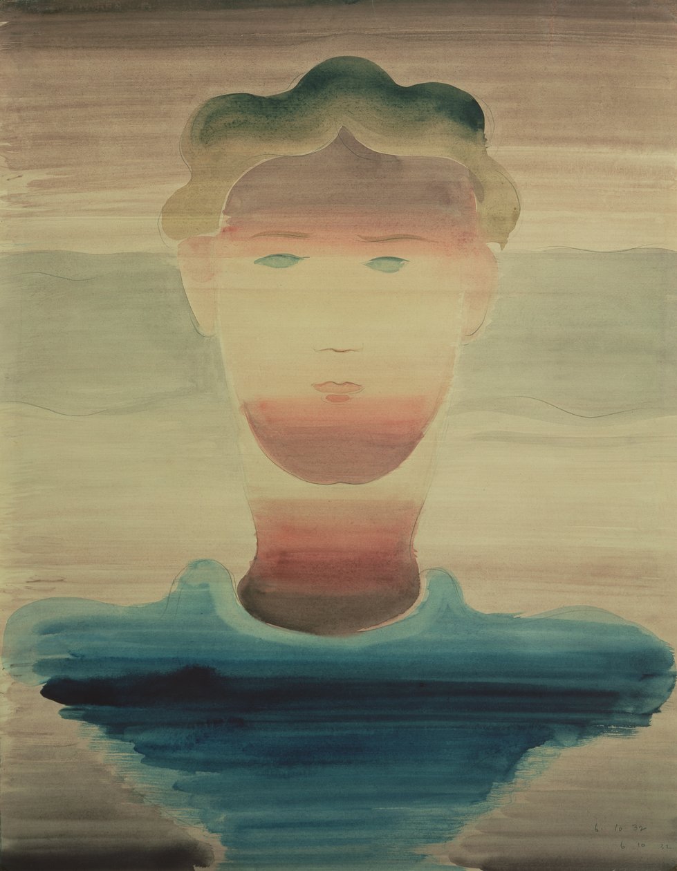 Stripete portrett, 1932 av Oskar Schlemmer