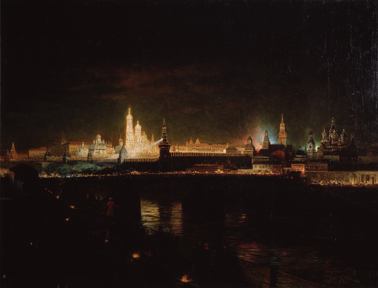 Belysning av Kreml i Moskva, 1883 av Oskar Adolfovich Hofman