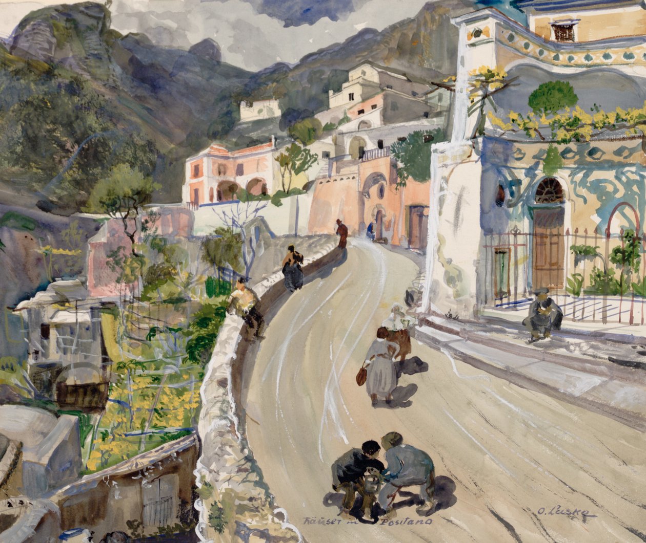 Utsikt over Positano av Oskar Laske
