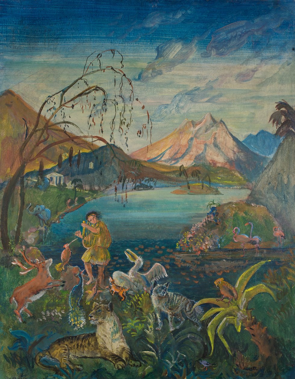 Orfeus blant dyrene av Oskar Laske