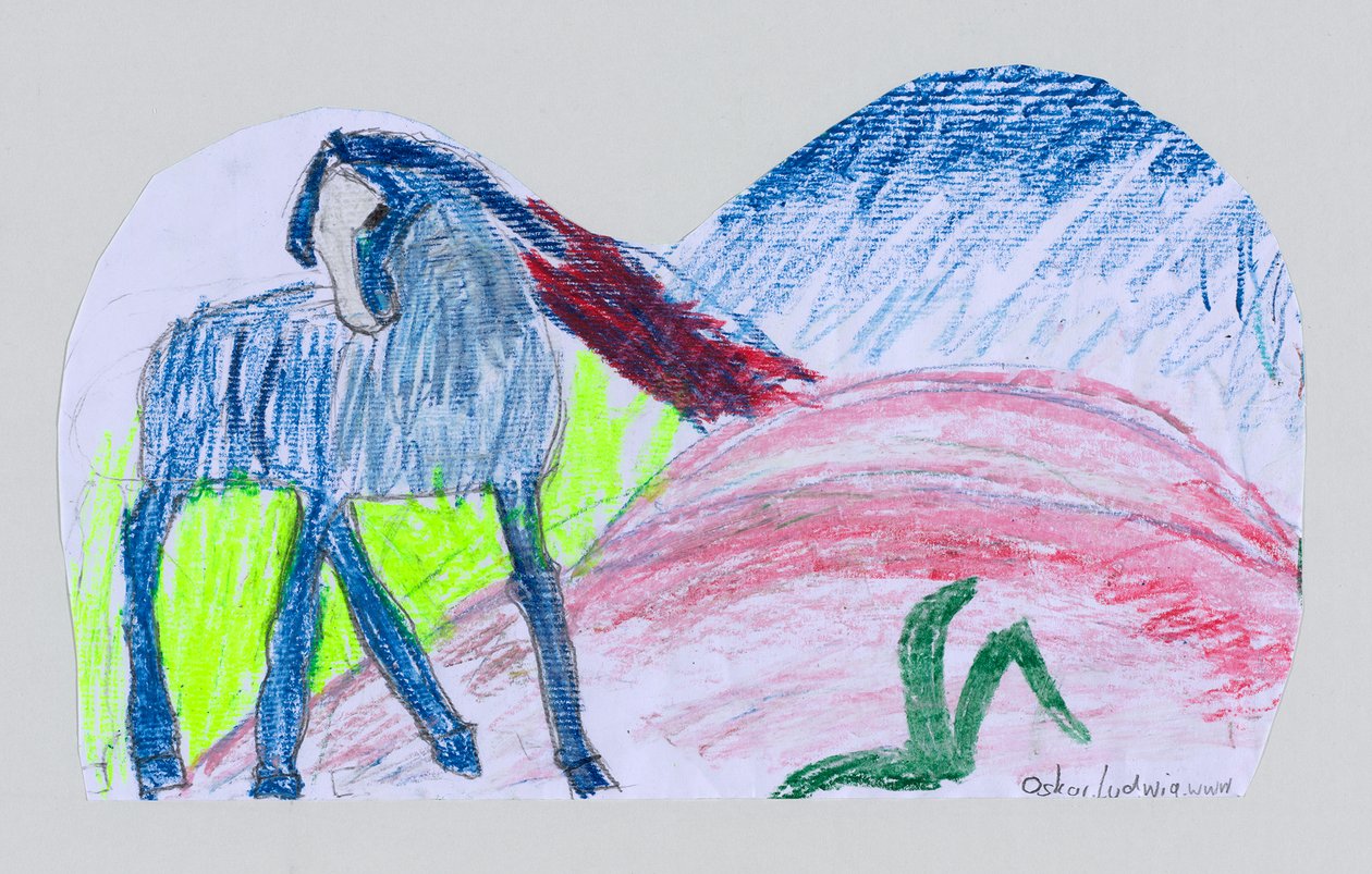Blå hest etter Franz Marc av Oskar Ludwig