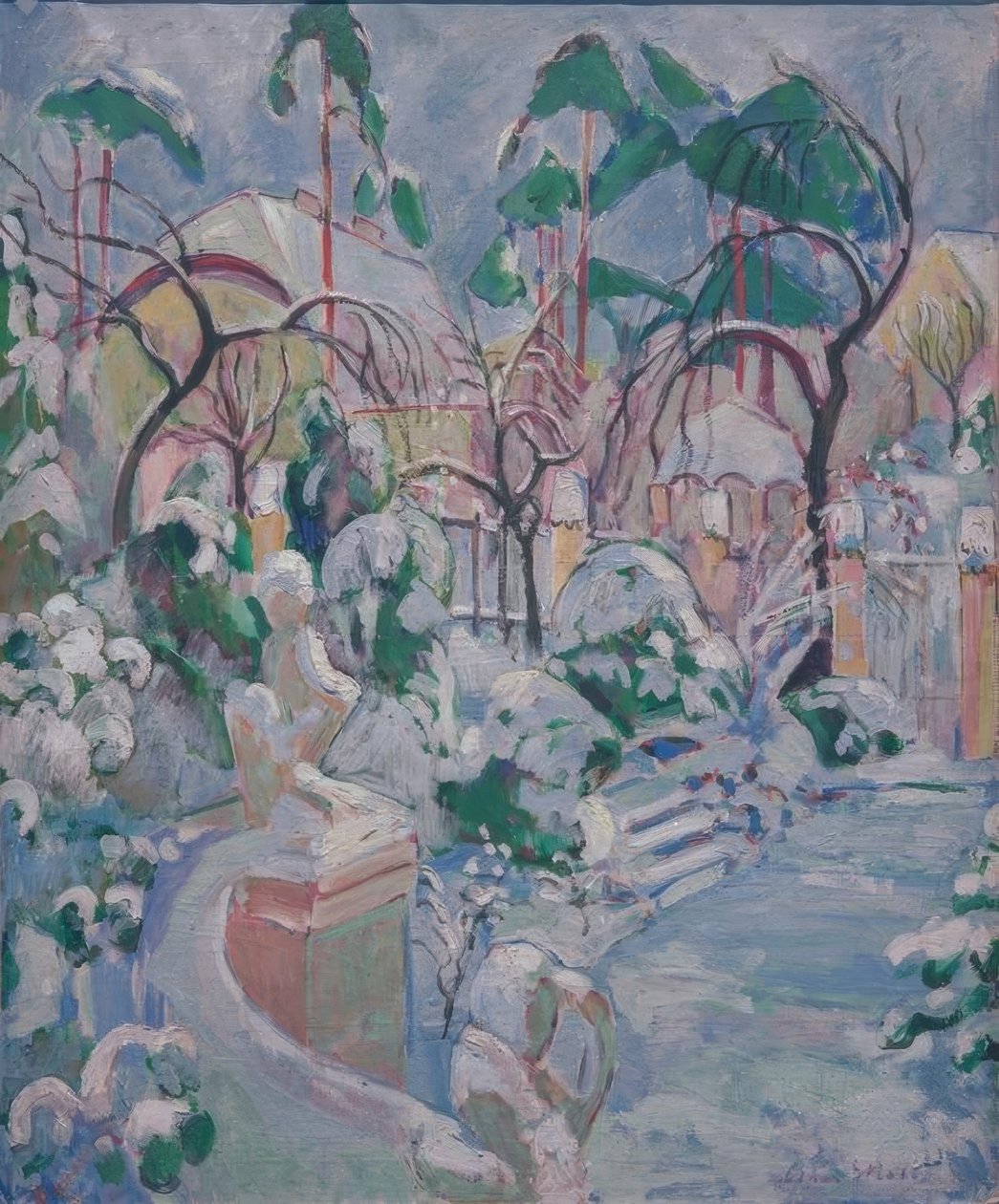 Hage i snøen av Oskar Moll